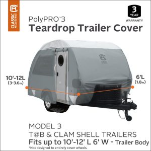 Classic Acc Micro Trailer Cover, Polypro ™ 3, For Receiver Hitch Trailer, Fits 10 Foot to 12 Foot Length Trailer – 80-298-163101-RT