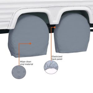 Classic Acc Tire Cover, Single Tire Cover, For 27 Inch to 30 Inch Wheel Diameter/ 8.75 Inch Tire Width, Slip on, Gray, Vinyl – 80-084-161001-00