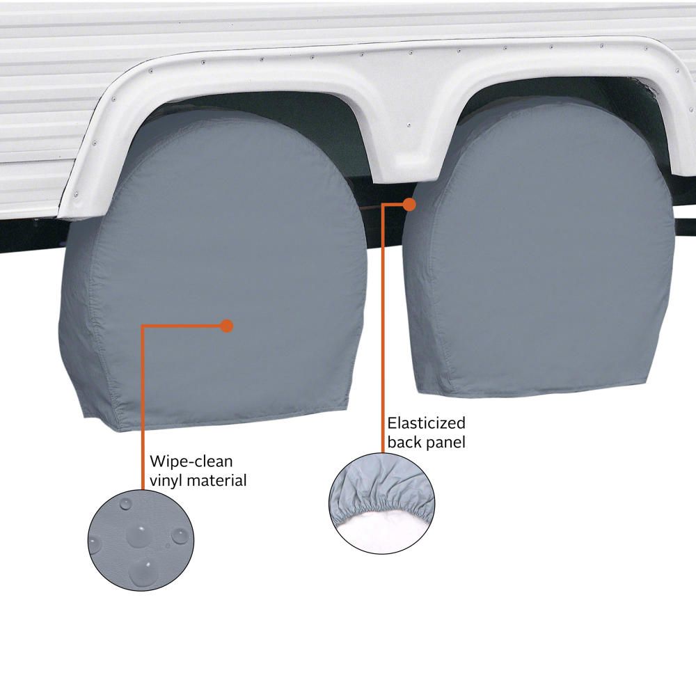 Classic Acc Tire Cover, Single Tire Cover, For 27 Inch to 30 Inch Wheel Diameter/ 8.75 Inch Tire Width, Slip on, Gray, Vinyl – 80-084-161001-00
