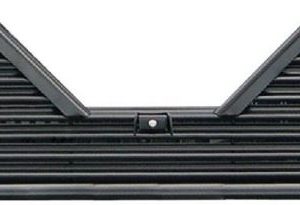 Advance Mfg Tailgate, Elite, Flo Thru, V-Shaped Louvered, Lockable, Powder Coated, Black, Steel – V-EL12