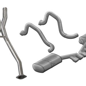 Corsa Exhst Exhaust System Kit, Sport Cat Back System, Stainless Steel, With Mufflers, 2-1/2 Inch Pipe Diameter, Dual Exhaust with Quad Exit – 14139CB