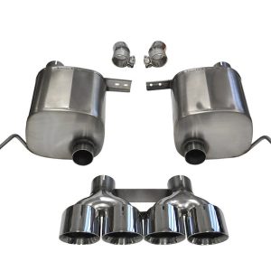 Corsa Exhst Exhaust System Kit, Xtreme Axle Back System, Stainless Steel, With Mufflers, 2-3/4 Inch Pipe Diameter, Dual Exhaust with Quad Exit – 14762
