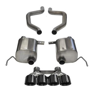 Corsa Exhst Exhaust System Kit, Sport Axle Back System, Stainless Steel, With Mufflers, 2-3/4 Inch Pipe Diameter – 14768BLK