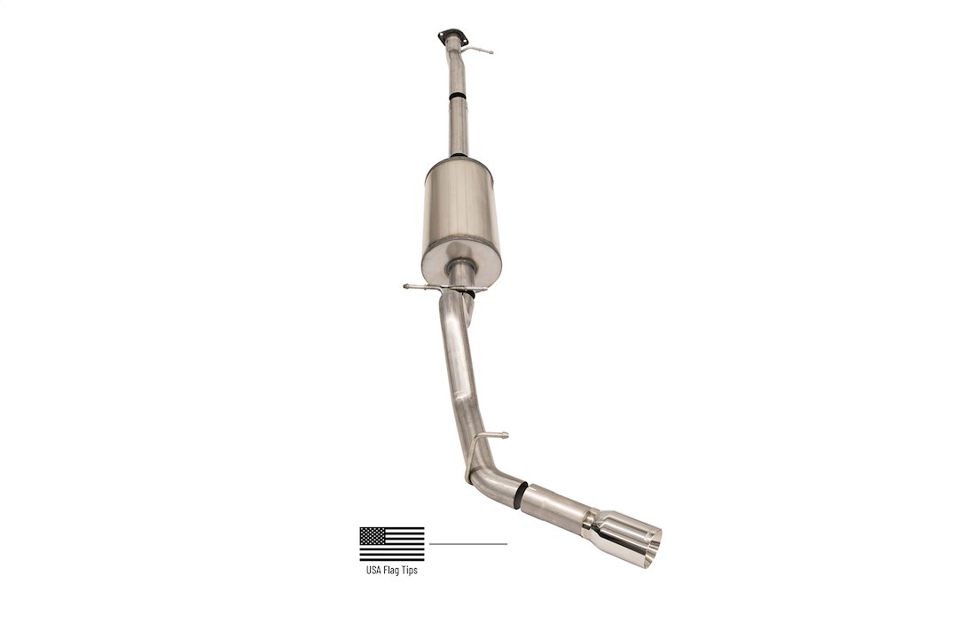 Corsa Exhst Exhaust System Kit, Sport Cat Back System, Stainless Steel, With Muffler, 3 Inch Pipe Diameter, Single Exhaust with Single Exit – 14928USA