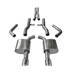 Corsa Exhst Exhaust System Kit, Xtreme Cat Back System, Stainless Steel, With Mufflers, 2-3/4 Inch Pipe Diameter, Dual Exhaust with Dual Exit – 14996