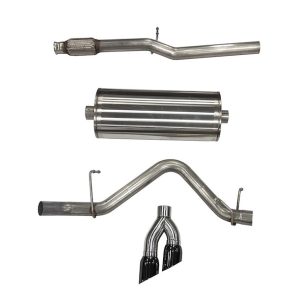 Corsa Exhst Exhaust System Kit, Sport Cat Back System, Stainless Steel, With Muffler, 3 Inch Pipe Diameter, Single Exhaust with Dual Exit – 21030BLK