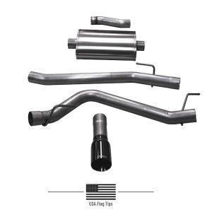 Corsa Exhst Exhaust System Kit, Sport Cat Back System, Stainless Steel, With Muffler, 3 Inch Pipe Diameter – 21060BLKUSA