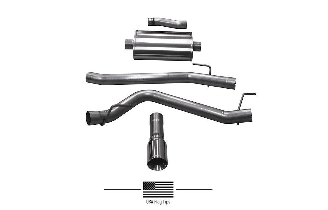 Corsa Exhst Exhaust System Kit, Sport Cat Back System, Stainless Steel, With Muffler, 3 Inch Pipe Diameter, Single Exhaust with Single Exit – 21060USA