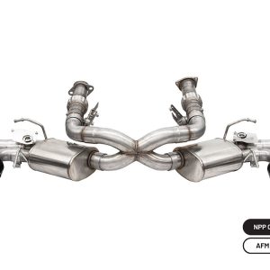 Corsa Exhst Exhaust System Kit, Variable Sound Level Cat-Back System, Stainless Steel, Without Mufflers, 3 Inch Pipe Diameter – 21100BLK