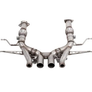 Corsa Exhst Exhaust System Kit, Cat-Back System, Stainless Steel, Without Muffler, 3 Inch Pipe Diameter, Dual Exhaust with Quad Exit – 21113
