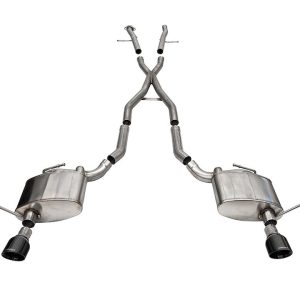 Corsa Exhst Exhaust System Kit, Xtreme Cat Back System, Stainless Steel, With Mufflers, 2-1/2 Inch Pipe Diameter – 21187BLK