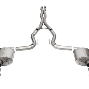 Corsa Exhst Exhaust System Kit, Sport Cat Back System, 304 Stainless Steel, With Mufflers, 3 Inch Pipe Diameter – 21254BLK
