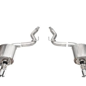 Corsa Exhst Exhaust System Kit, Sport Valve Axle Back System, 304 Stainless Steel, With Mufflers, 3 Inch Pipe Diameter – 21267