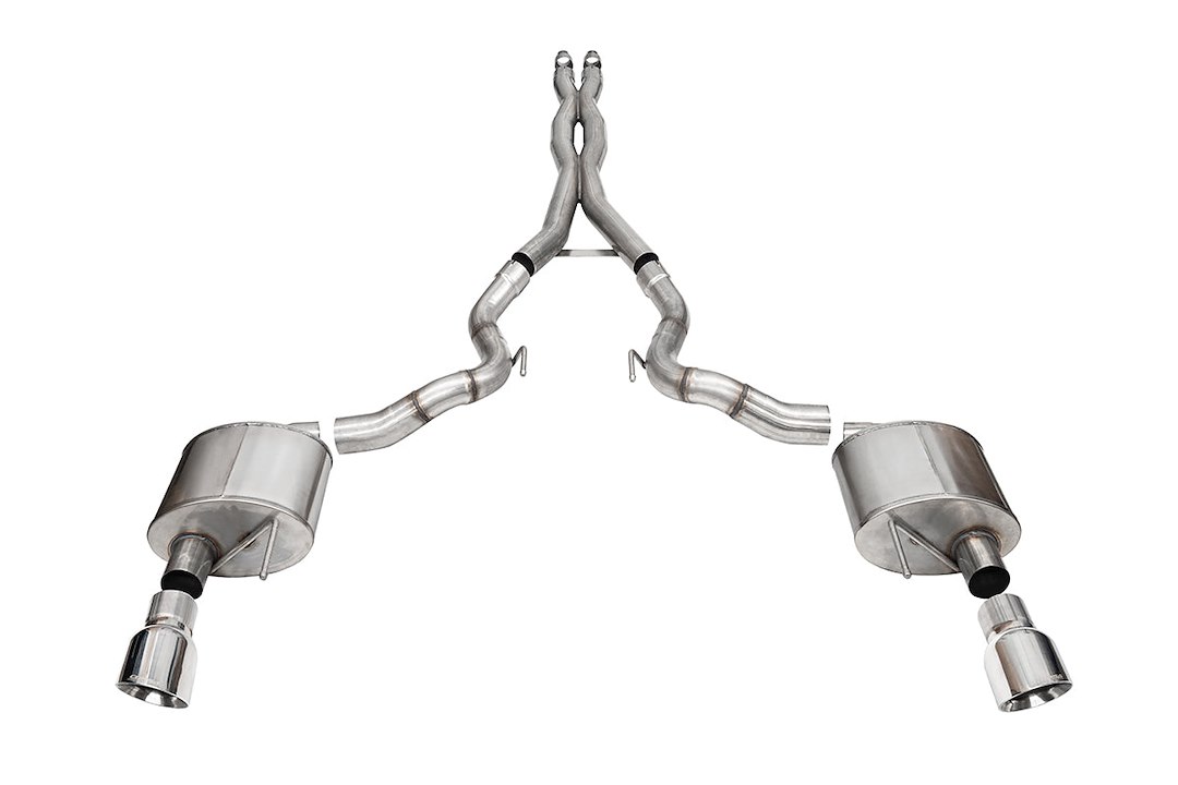 Corsa Exhst Exhaust System Kit, Xtreme Cat Back System, Stainless Steel, With Xtreme™ Sound Level Mufflers, 3 Inch Pipe Diameter – 21270