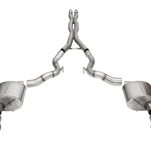 Corsa Exhst Exhaust System Kit, Xtreme Cat Back System, Stainless Steel, With Xtreme™ Sound Level Mufflers, 3 Inch Pipe Diameter – 21270BLK