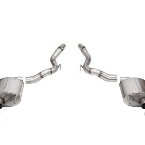 Corsa Exhst Exhaust System Kit, Touring Axle Back System, Stainless Steel, With Touring Sound Level Mufflers, 3 Inch Pipe Diameter – 21276