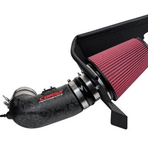 Corsa Exhst Cold Air Intake, Forged Carbon Fiber Tube Material, Drytech 3D Red Synthetic Fiber Filter – 44005