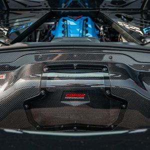 Corsa Exhst Trunk Panel, Black, Carbon Fiber, With Polycarbonate Transparent Window and Hardware – 44009