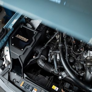 Corsa Exhst Cold Air Intake, Black Polyethylene Tube, Maxflow 5 Oiled Blue Filter, With Closed Box – 47003