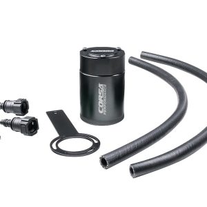 Corsa Exhst Catch Can, For Storing Excess Oil, 3 Ounce Capacity, Gray, Aluminum, With Brackets/ Hoses – CC0001