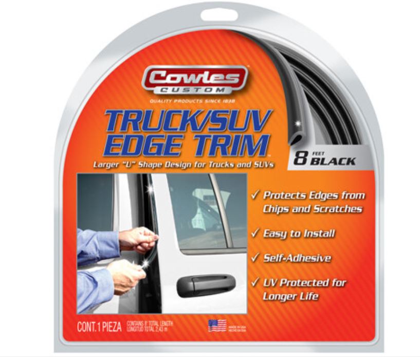 Cowles Door Edge Guard Set, Protektotrim ™, Single, 8 Foot Length, Black, Tape-On – S37203