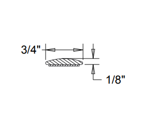 Cowles Side Molding, Universal, Custom, Chrome Plated, PVC Plastic, 3/4 Inch Width X 12 Foot Length, 1 Piece – S37734
