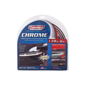 Cowles Side Molding, Universal, Custom, Chrome Plated, PVC Plastic, 1-3/8 Inch Width X 8 Foot Length, 1 Piece – S37754