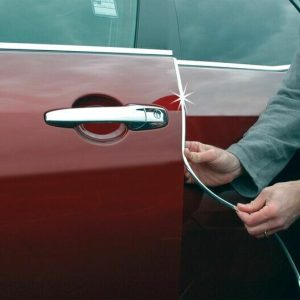 Cowles Door Edge Guard Set, Single, 18 Foot Length X 3/8 Inch Width, Chrome Plated, PVC Plastic – T5605