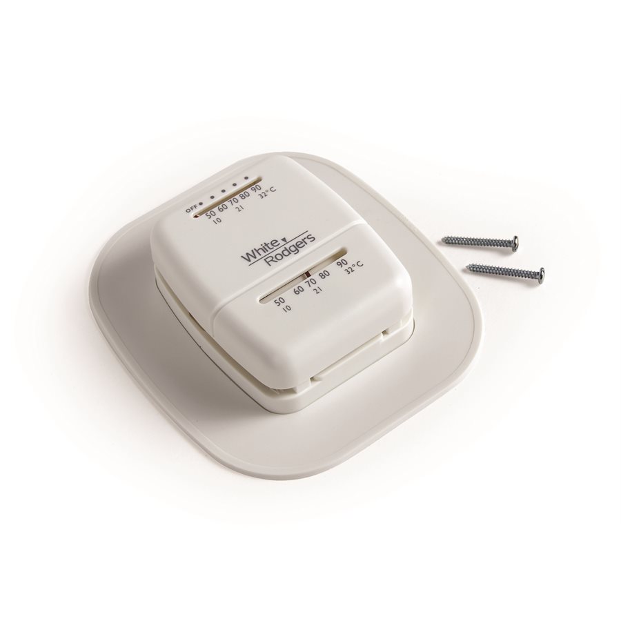 Camco Wall Thermostat, Single Stage, For Heat Only, Not Programmable, Mechanical Readout, 12 Volt Hard Wired, Without Fan Speed Control – 09231