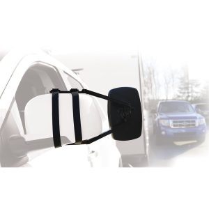 Camco Exterior Towing Mirror, Clip-On, Single 5 Inch X 7-1/2 Inch Mirror, Mounts to Either Driver or Passenger Side Mirror, Non-Extendable – 25650