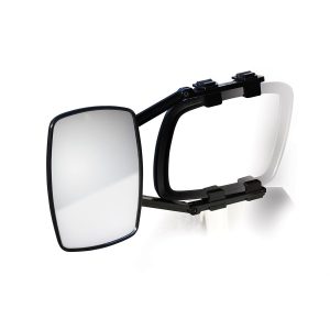 Camco Exterior Towing Mirror, Clip-On, Single 5 Inch X 7-1/2 Inch Mirror, Mounts to Either Driver or Passenger Side Mirror, Non-Extendable – 25650