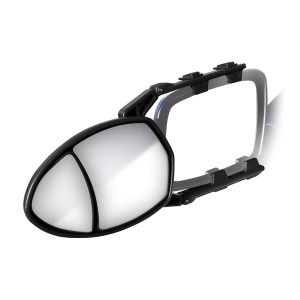 Camco Exterior Towing Mirror, Clip-On for Any Mirror Between 7 and 10 Inches Tall, Dual View, Non-Extendable, Manual – 25653