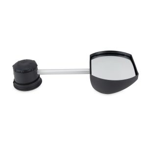Camco Exterior Towing Mirror, Suction Mount Extension Arm, Single 5-1/2 Inch Mirror with Extension Arm, Driver Side Flat – 25663