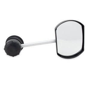 Camco Exterior Towing Mirror, Suction Mount Extension Arm, Single 5-1/2 Inch Mirror with Extension Arm, Driver Side Flat – 25663