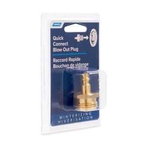 Camco Water System Blow Out Plug, Quick Connect Fitting, Brass – 36143