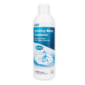 Camco Drinking Water Freshener, Keeps Drinking Water Stored IN Plastic or Metal Tanks Tasting Fresh, Cleans Up to 20 Gallons, 16 Ounce – 40206