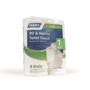 Camco Toilet Tissue, Tst ™, 1 Ply, 4 Roll Pack, 280 Sheets Per Roll – 40276