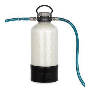 Camco Water Softener, Tastepure ™, Single Tank, Fits Standard Garden Hose Female Coupling, 10000 Grain Removal Capacity – 40655