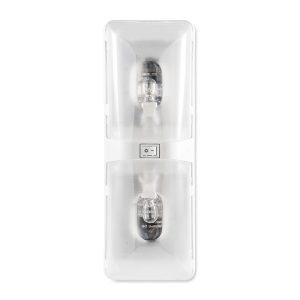 Camco Dome Light, Double Dome Replacement, Clear Lens, Incandescent, Clear Bulb, 12 Volt – 41320