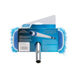 Camco Car Wash Brush, 7 Inch Rectangular Brush Head, Light Blue Extra Soft Bristle, Head Attachment Only, Without Hose Connection – 41920