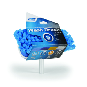 Camco Car Wash Brush, 7 Inch Rectangular Brush Head, Dark Blue Soft Bristle, Head Attachment Only, Without Hose Connection – 41922