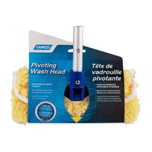 Camco Car Wash Brush, For Use with Multi-Purpose Handle, Wash Head with Synthetic Wool Pad, Head Attachment Only, Without Hose Connection – 41930