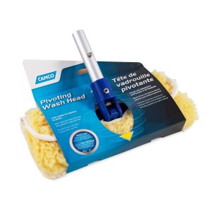 Camco Car Wash Brush, For Use with Multi-Purpose Handle, Wash Head with Synthetic Wool Pad, Head Attachment Only, Without Hose Connection – 41930
