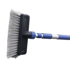 Camco Car Wash Brush, Flow Through Wash Brush, With Push Button Handle, With Garden Hose Connection, Without Soap Dispenser – 41960