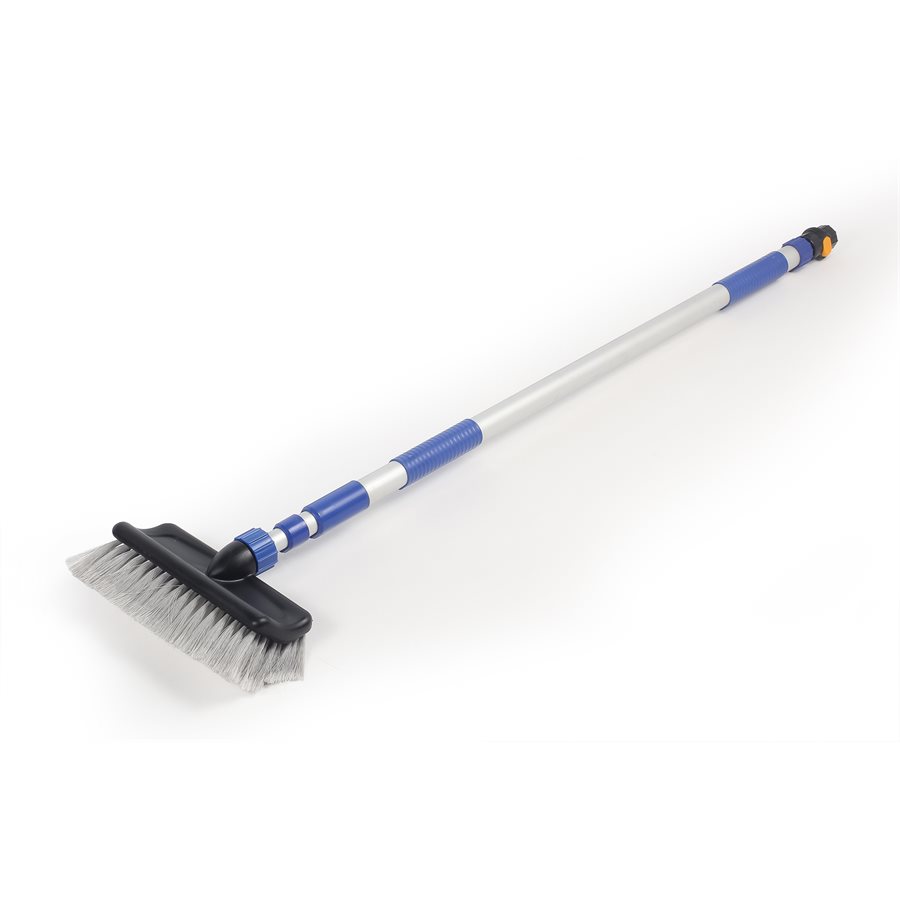 Camco Car Wash Brush, Flow Through Wash Brush, With Push Button Handle, With Garden Hose Connection, Without Soap Dispenser – 41960