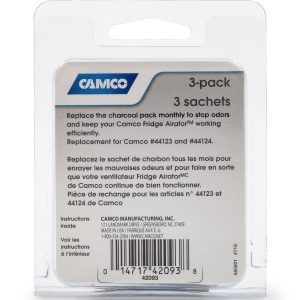 Camco Odor Absorber, Fridge Airator ™, Replacement Pack for Fridge Airator™, Activated Charcoal, Unscented, Single – 42093