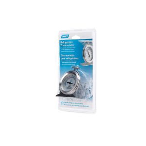 Camco Thermometer, Use to Measure Refrigerator Temperature, Analog Display, Mounted, Silver, Stainless Steel, Single – 42114