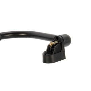 Camco Exterior Grab Bar, Powder Coated, Black, Aluminum, Fold-Away Design, Single, With English/ French Language Package – 42197