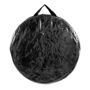 Camco Trash Can, Round, Collapsible, 18 Inch Diameter X 24 Inch Height, Black, Vinyl, Holds 33 Gallon Bags – 42893