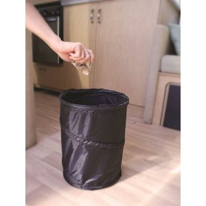 Camco Trash Can, Round, Collapsible, 9-1/2 Inch Diameter X 13 Inch Height, Black, Plastic – 42903